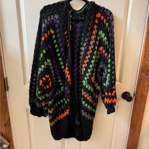 Oversized Halloween Colors Cardigan